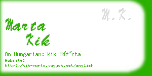 marta kik business card